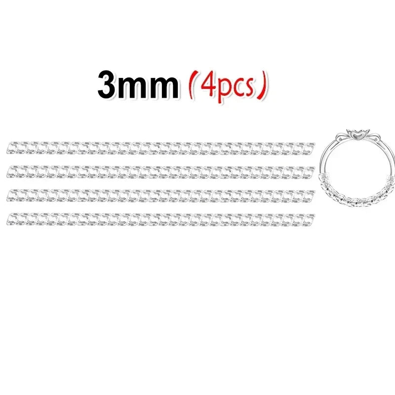 12PCS 8 Sizes Silicone Invisible Clear Ring Size Resizer Loose Rings Reducer Ring Sizer Fit Any Rings Jewelry Tools Tightener