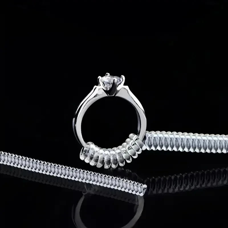 12PCS 8 Sizes Silicone Invisible Clear Ring Size Resizer Loose Rings Reducer Ring Sizer Fit Any Rings Jewelry Tools Tightener