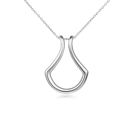 1PC Fashion Necklace Geometric Simple Ring Holder Ring Pendant Necklace for Man Women Jewelry Silver Color Gold Color 45Cm Long