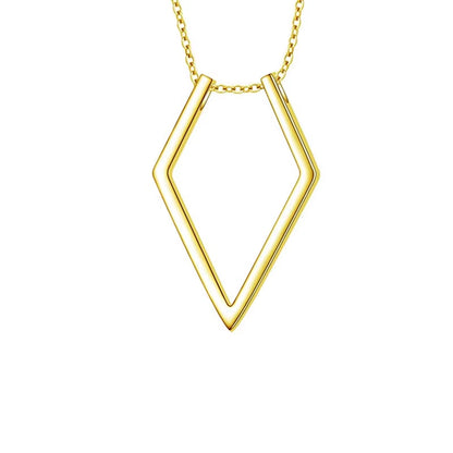 1PC Fashion Necklace Geometric Simple Ring Holder Ring Pendant Necklace for Man Women Jewelry Silver Color Gold Color 45Cm Long
