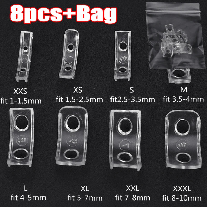 12PCS 8 Sizes Silicone Invisible Clear Ring Size Resizer Loose Rings Reducer Ring Sizer Fit Any Rings Jewelry Tools Tightener
