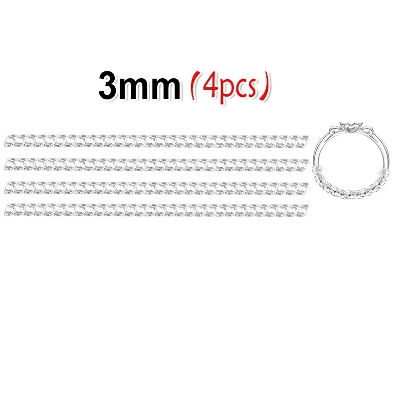 12PCS 8 Sizes Silicone Invisible Clear Ring Size Resizer Loose Rings Reducer Ring Sizer Fit Any Rings Jewelry Tools Tightener