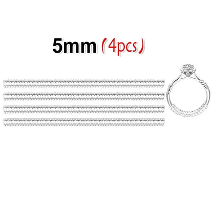 12PCS 8 Sizes Silicone Invisible Clear Ring Size Resizer Loose Rings Reducer Ring Sizer Fit Any Rings Jewelry Tools Tightener