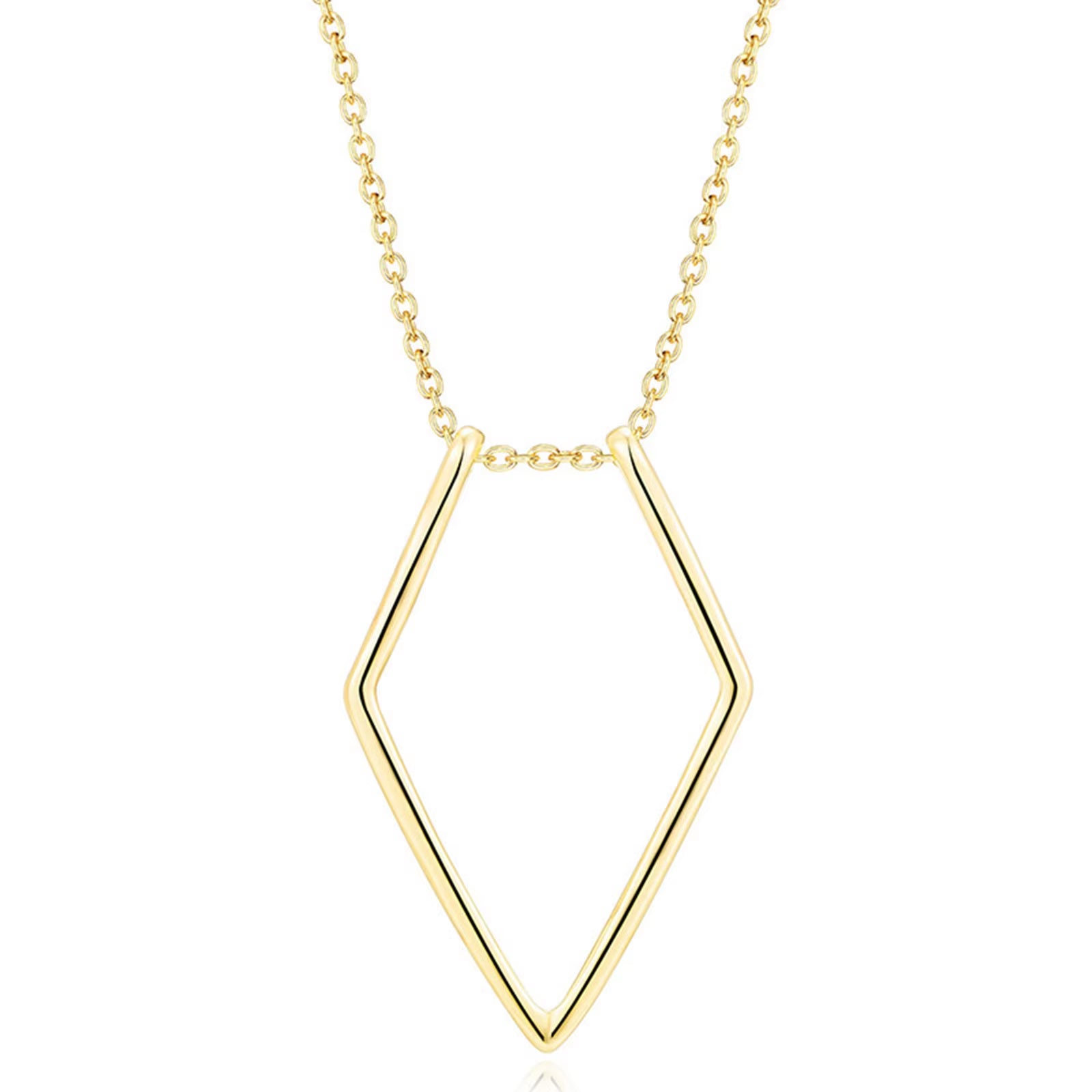 1PC Fashion Necklace Geometric Simple Ring Holder Ring Pendant Necklace for Man Women Jewelry Silver Color Gold Color 45Cm Long