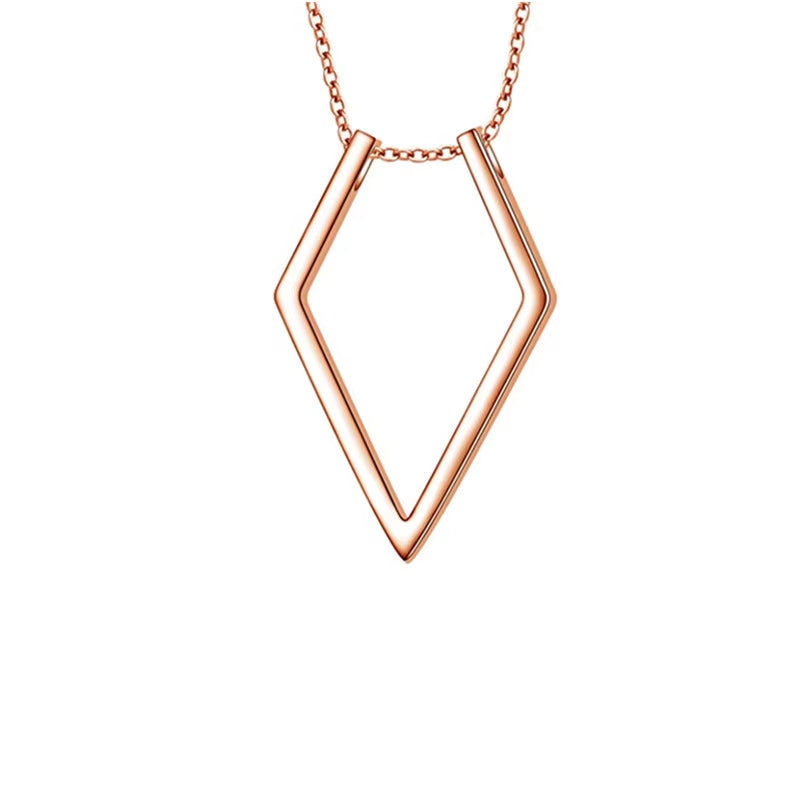 1PC Fashion Necklace Geometric Simple Ring Holder Ring Pendant Necklace for Man Women Jewelry Silver Color Gold Color 45Cm Long