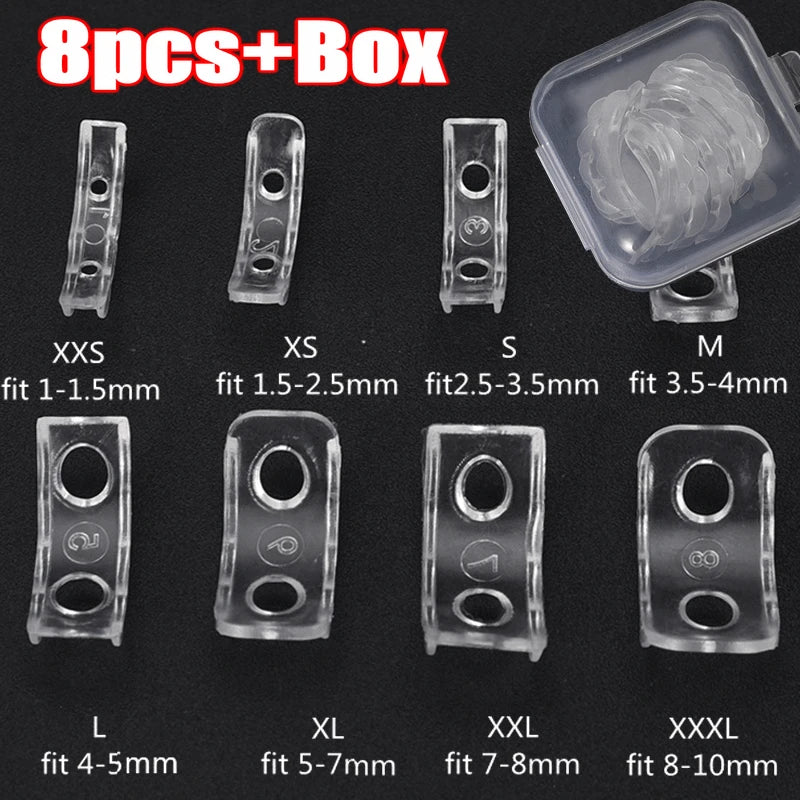 12PCS 8 Sizes Silicone Invisible Clear Ring Size Resizer Loose Rings Reducer Ring Sizer Fit Any Rings Jewelry Tools Tightener