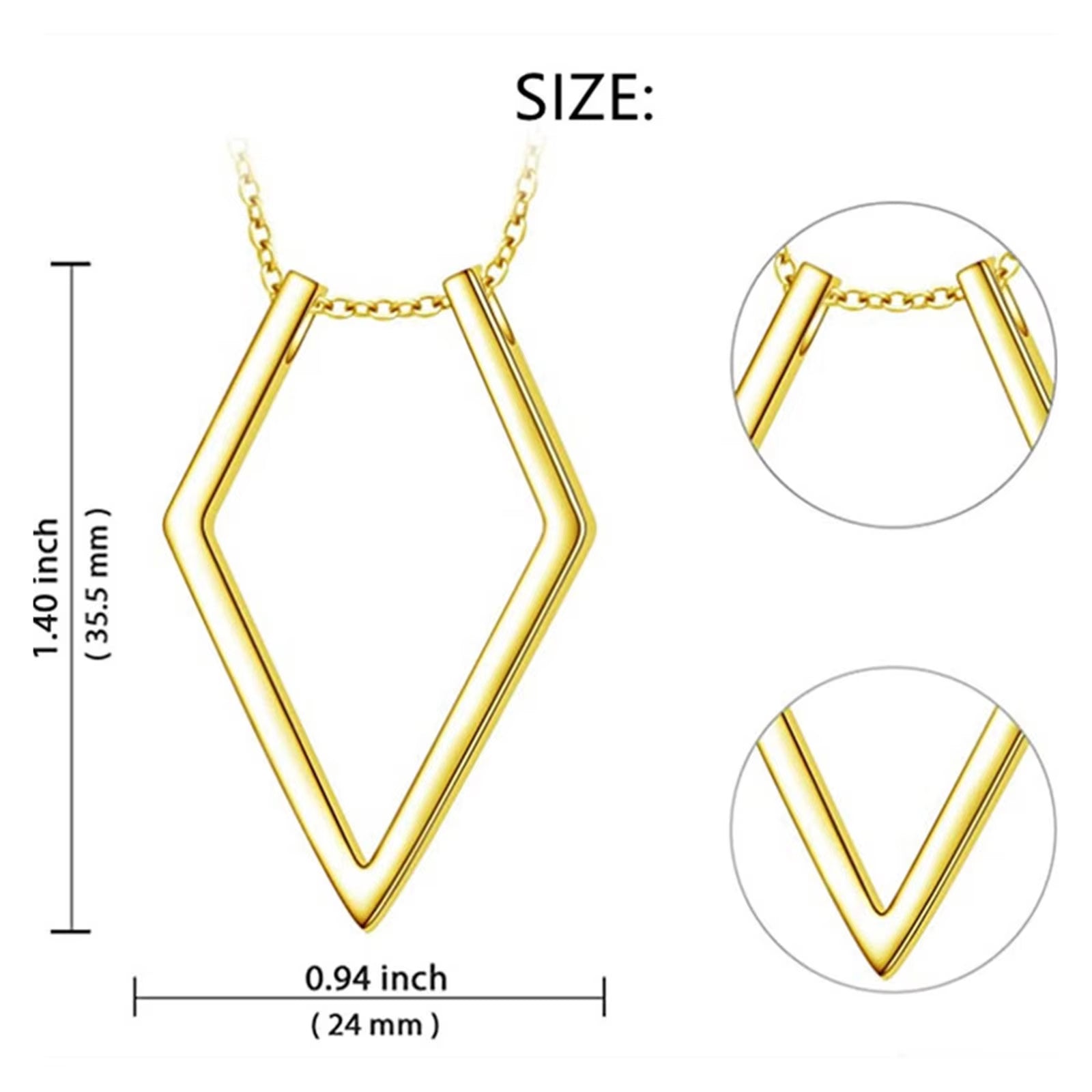 1PC Fashion Necklace Geometric Simple Ring Holder Ring Pendant Necklace for Man Women Jewelry Silver Color Gold Color 45Cm Long